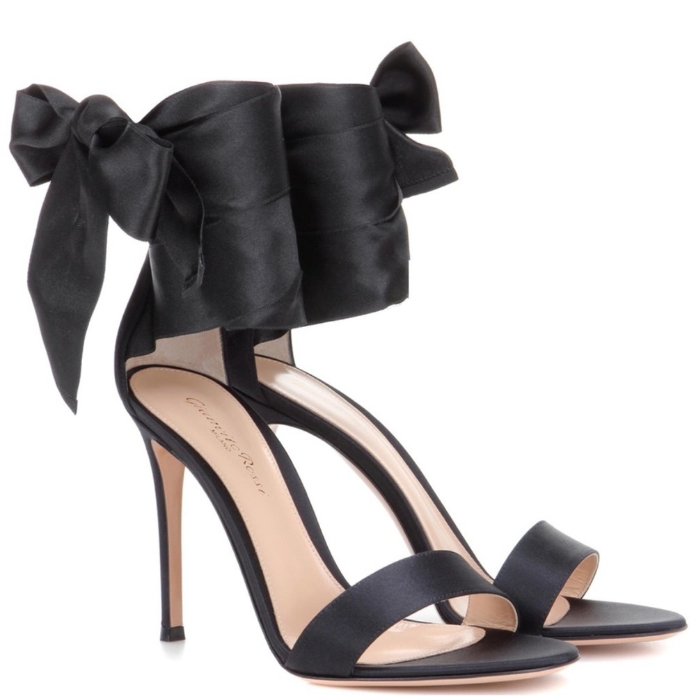 Gianvito Rossi Gala Satin Tie Heels